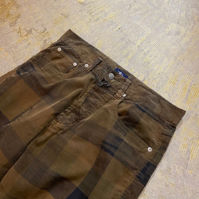 90-00s stussy block check corduroy pants | Vintage.City 빈티지숍, 빈티지 코디 정보
