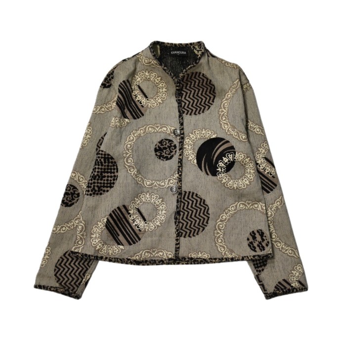 Old Reversible Jacquard Fabric Jacket | Vintage.City 古着屋、古着コーデ情報を発信
