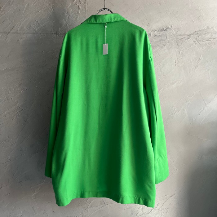 vivid green color rayon×poly easy tailored  jacket | Vintage.City 古着屋、古着コーデ情報を発信