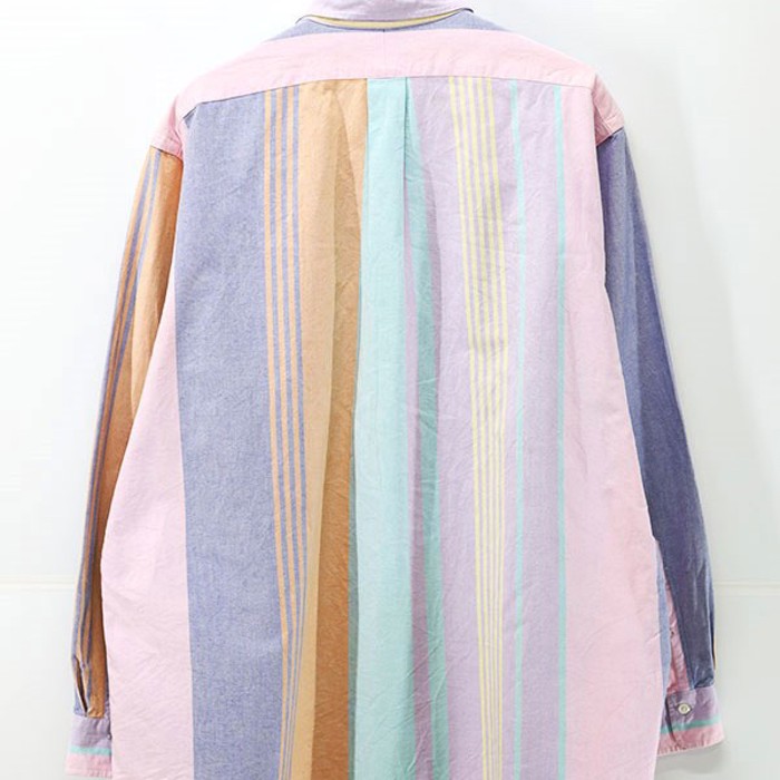 90s Ralph Lauren Crazy Stripes BD Shirt Size XL | Vintage.City 빈티지숍, 빈티지 코디 정보