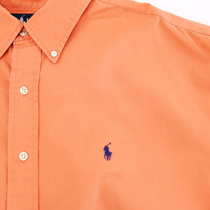 90s Ralph Lauren Pale Orange Cotton BD Shirt Size 2XL | Vintage.City 빈티지숍, 빈티지 코디 정보