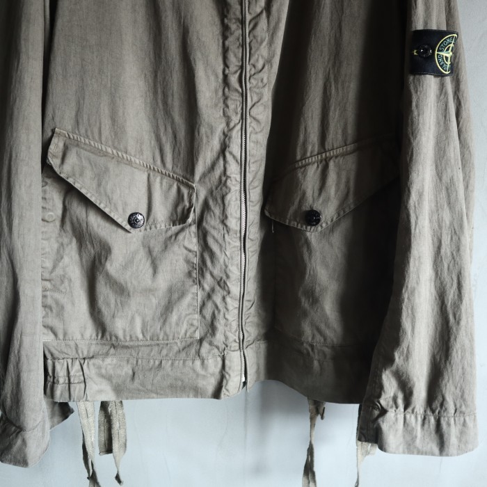 04ss STONE ISLAND SPALMATURA COATED linen poliamid jacket