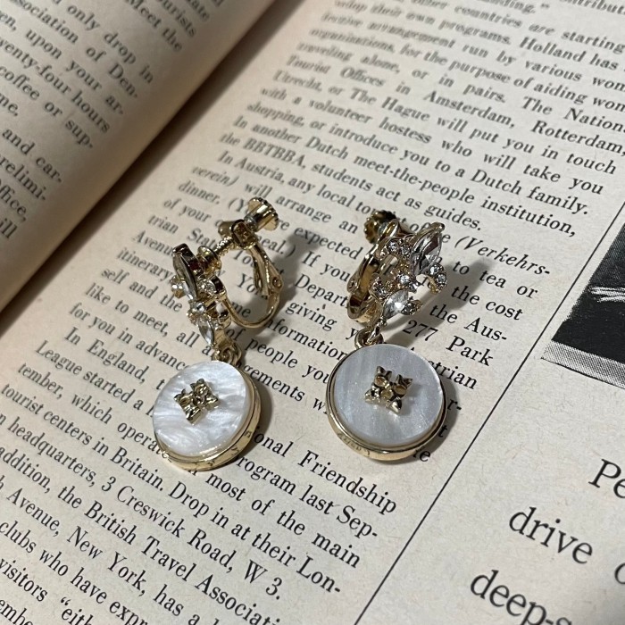 Vintage Earrings White/Gold/Silver | Vintage.City 古着屋、古着コーデ情報を発信
