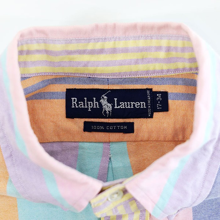 90s Ralph Lauren Crazy Stripes BD Shirt Size XL | Vintage.City 古着屋、古着コーデ情報を発信