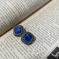 Vintage Square Earrings Blue/Silver | Vintage.City ヴィンテージ 古着