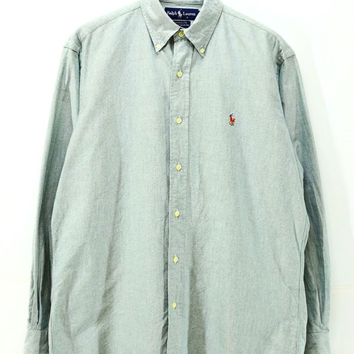 90s Ralph Lauren Pale Green Cotton BD Shirt Size S | Vintage.City 빈티지숍, 빈티지 코디 정보