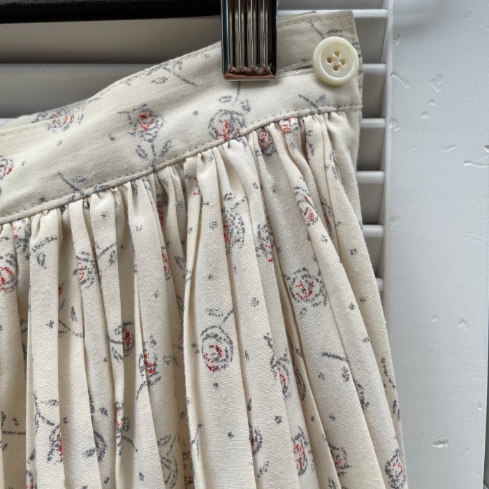 rose pattern frill pleated skirt | Vintage.City 빈티지숍, 빈티지 코디 정보