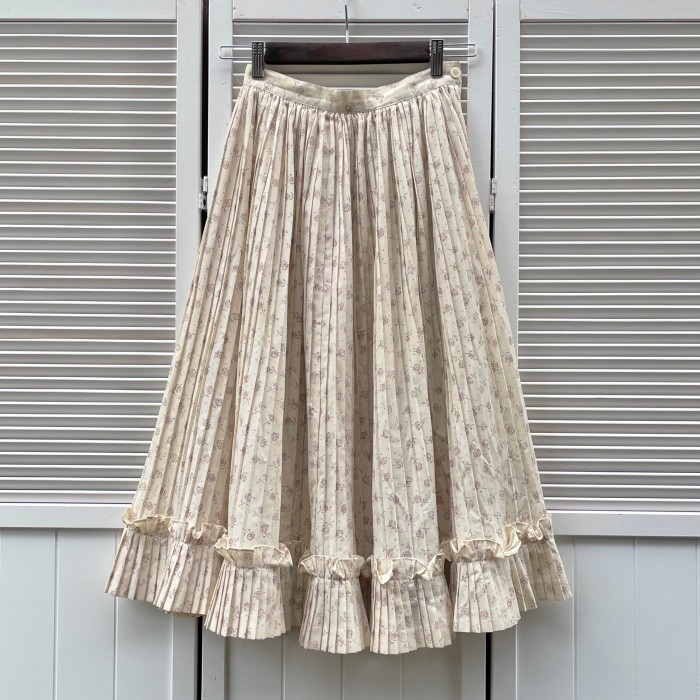 rose pattern frill pleated skirt | Vintage.City 古着屋、古着コーデ情報を発信