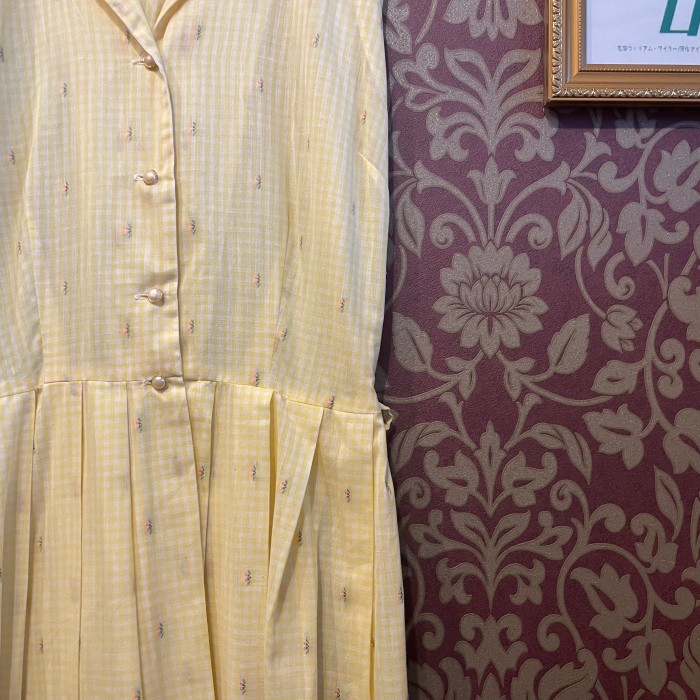 Gingham check × flower vintage dress | Vintage.City 빈티지숍, 빈티지 코디 정보