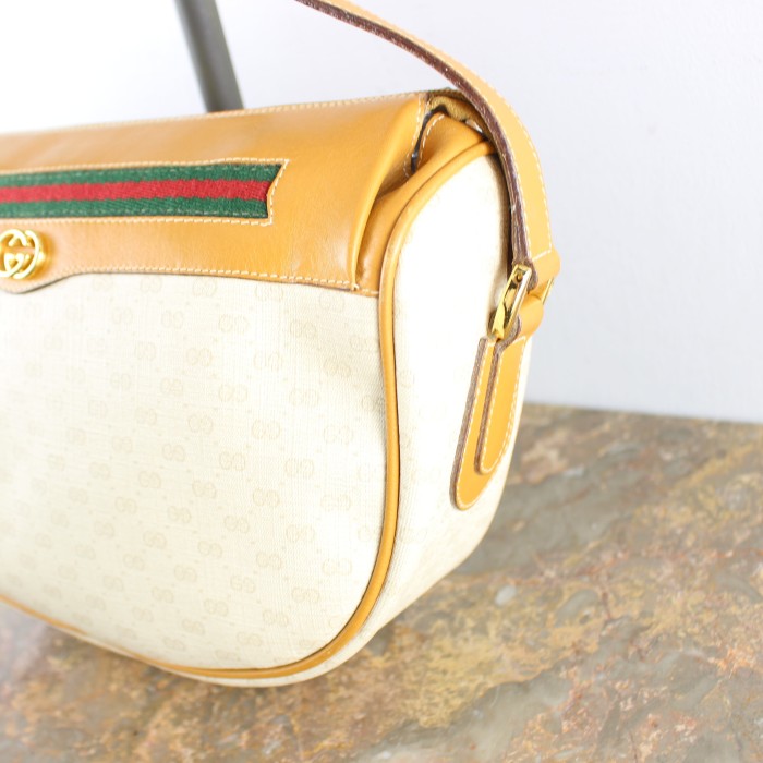 OLD GUCCI SHERRY LINE GG PATTERNED SHOULDER BAG MADE IN ITALY/オールドグッチシェリーラインGG柄ショルダーバッグ | Vintage.City 빈티지숍, 빈티지 코디 정보