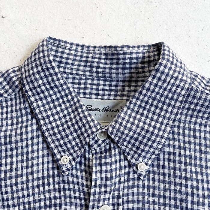 1990s Eddie Bauer Gingham Check Shirt Linen×Cotton 【L】 | Vintage.City 빈티지숍, 빈티지 코디 정보