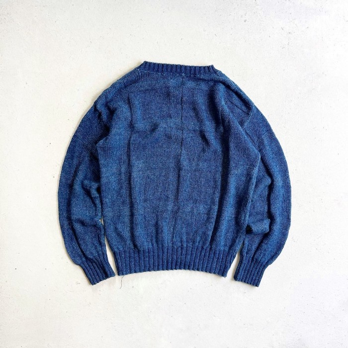 1990s Winona Knits Indigo Cotton Knit MADE IN USA (MADE IN MINNESONTA)【M】 | Vintage.City 古着屋、古着コーデ情報を発信