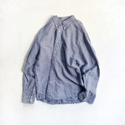 1990s Eddie Bauer Gingham Check Shirt Linen×Cotton 【L】 | Vintage.City ヴィンテージ 古着