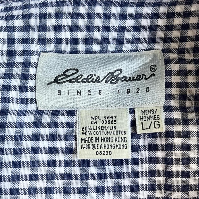 1990s Eddie Bauer Gingham Check Shirt Linen×Cotton 【L】 | Vintage.City 빈티지숍, 빈티지 코디 정보