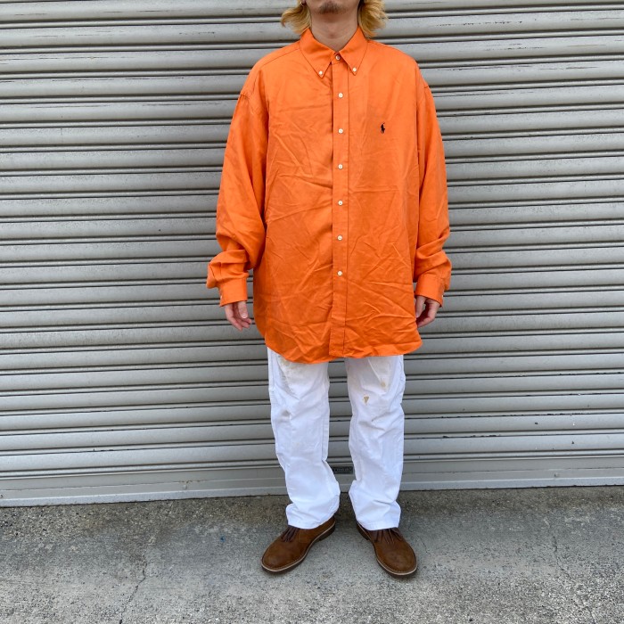 『送料無料』90s Ralph Lauren BLAKE ボタンダウンシャツ オレンジ XL | Vintage.City 빈티지숍, 빈티지 코디 정보