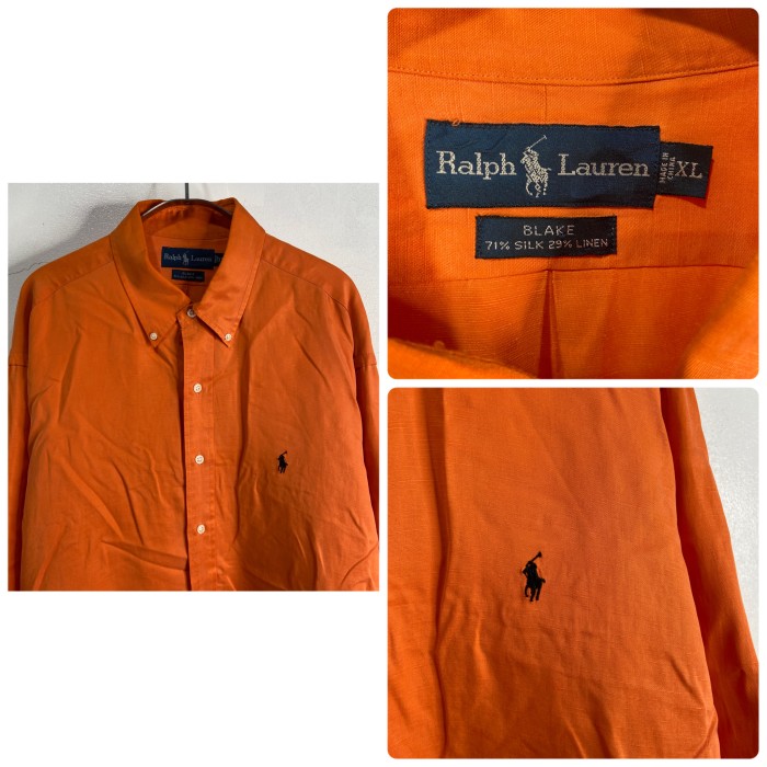 『送料無料』90s Ralph Lauren BLAKE ボタンダウンシャツ オレンジ XL | Vintage.City 빈티지숍, 빈티지 코디 정보