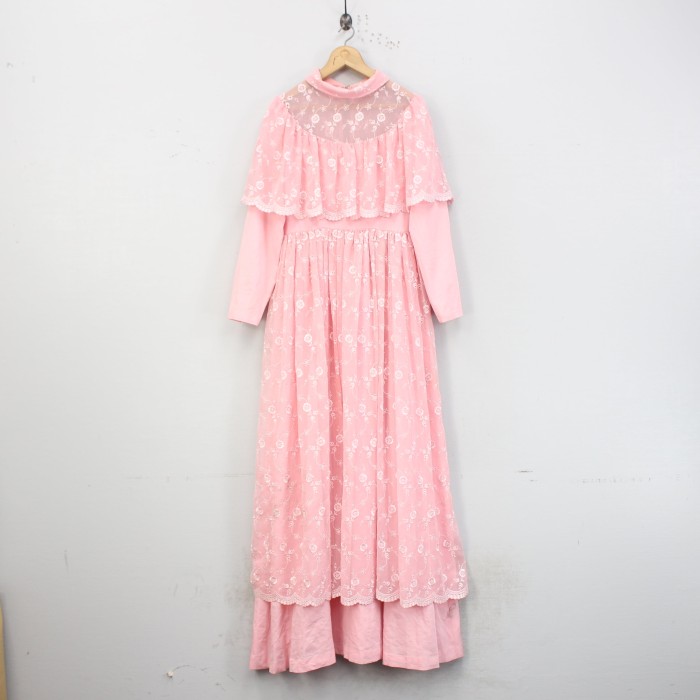 *SPECIAL ITEM*EU VINTAGE FRILL LACE EMBROIDERY DRESS ONE PIECE/ヨーロッパ古着フリルレース刺繍ドレスワンピース | Vintage.City 古着屋、古着コーデ情報を発信