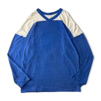 70s 80s LULL and HARTFORD Vネック レーヨン フットボール Tシャツ | Vintage.City ヴィンテージ 古着