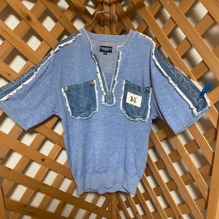 HARDY AMIES  ハーディエイミス　tシャツ デニム　ブルー　個性的な | Vintage.City 빈티지숍, 빈티지 코디 정보