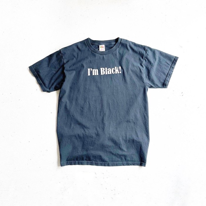 vintage 『 I'm black! 』 message tee black 【L】 | Vintage.City 빈티지숍, 빈티지 코디 정보