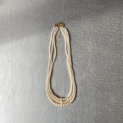 Vintage 90s retro pearl necklace レトロ ヴィンテージ 3連パール ネックレス デッドストック | Vintage.City ヴィンテージ 古着