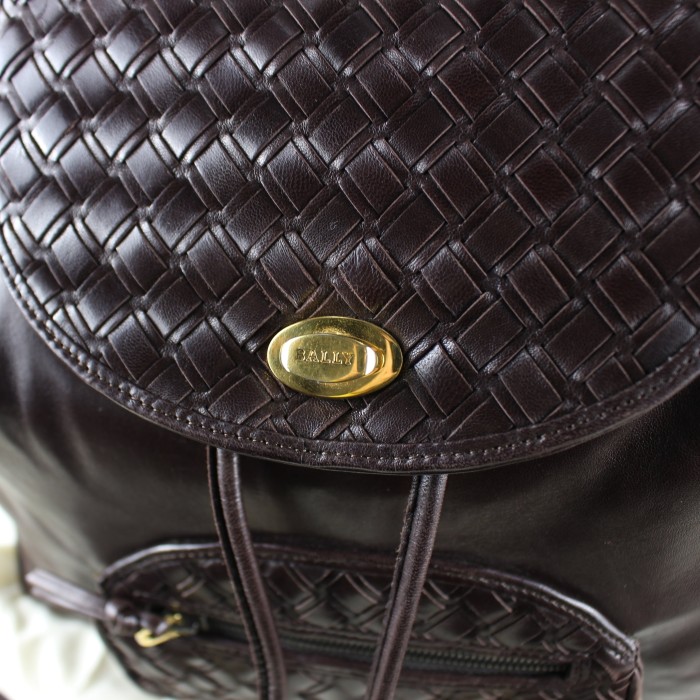 BALLY MESH LEATHER RUCK SUCK MADE IN ITALY/バリーメッシュレザーリュックサック | Vintage.City 古着屋、古着コーデ情報を発信