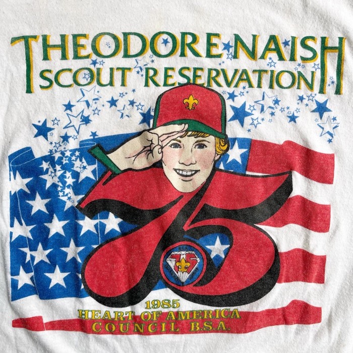 1980s  "Boy Scout" Ringer Tee SCREEN STARS MADE IN USA 【S】 | Vintage.City 빈티지숍, 빈티지 코디 정보