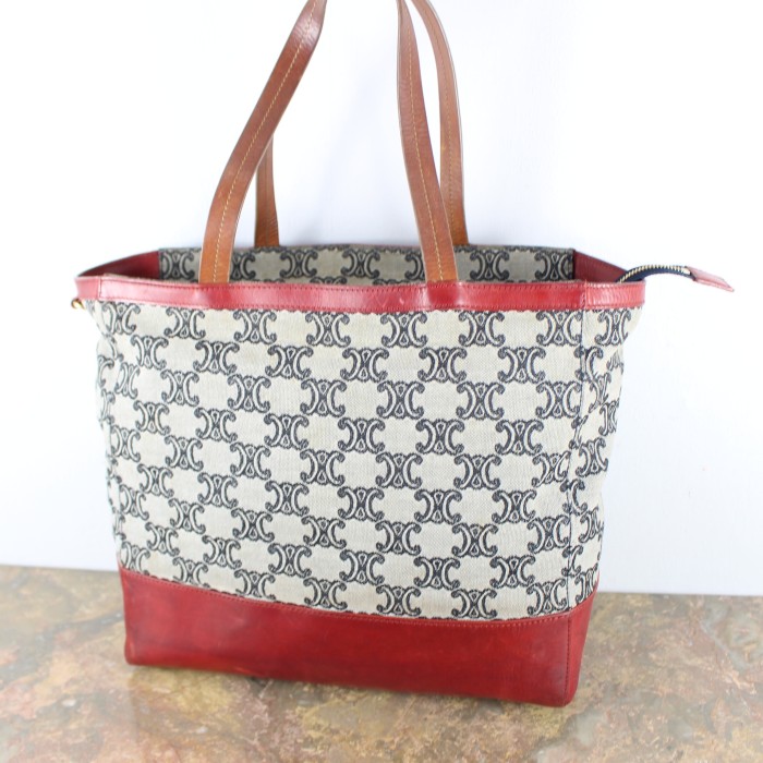 OLD CELINE BIG MACADAM PATTERNED TOTE BAG MADE IN ITALY/オールドセリーヌビッグマカダム柄トートバッグ | Vintage.City 빈티지숍, 빈티지 코디 정보