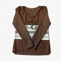 Drawstring Long Sleeve T by ロングスリーブ デザイン ブラウン | Vintage.City 古着屋、古着コーデ情報を発信