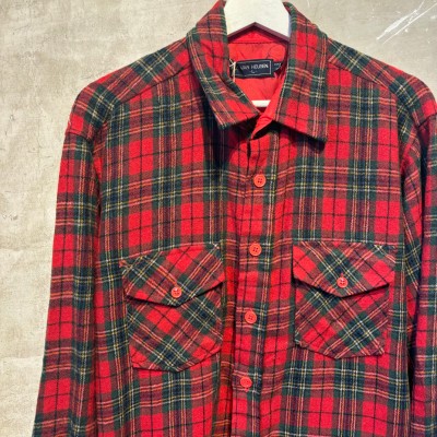 VANHEUSEN チェックシャツ Lサイズ 赤  2215 | Vintage.City 古着屋、古着コーデ情報を発信