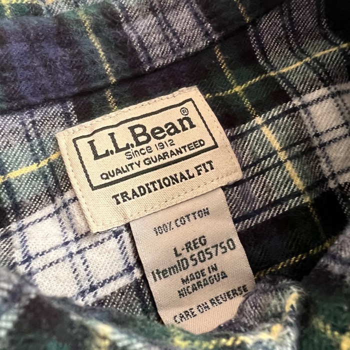 L.L.Bean エルエルビーン チェック シャツ ネルシャツ L 長袖 タータン グリーン | Vintage.City 古着屋、古着コーデ情報を発信