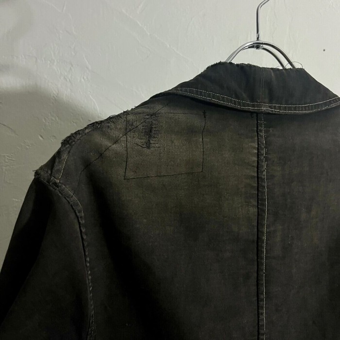 30s LE MONT ST MICHEL Black Moleskin French Work Jacket | Vintage.City 古着屋、古着コーデ情報を発信