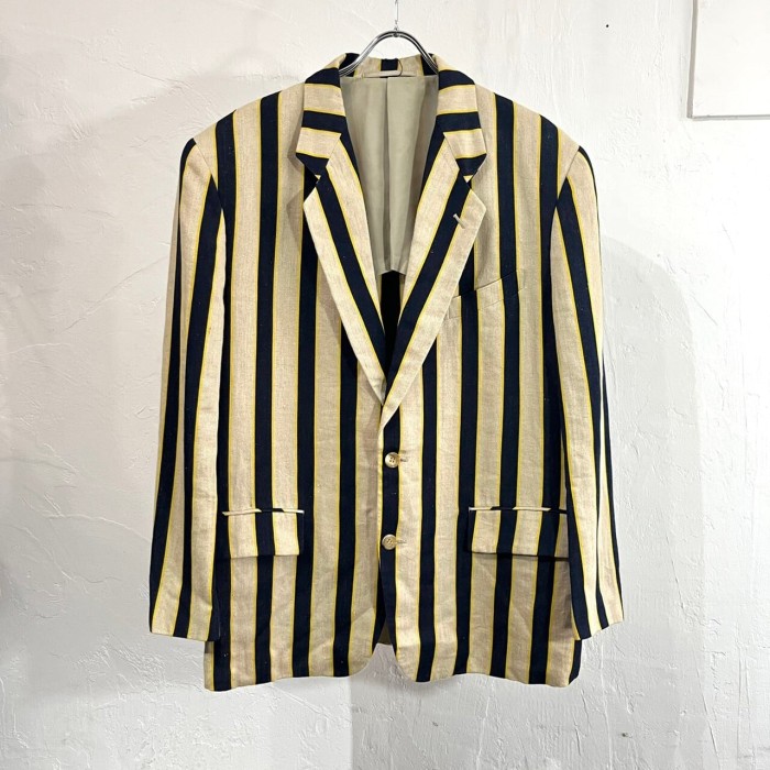1990 COMME des GARCONS HOMME PLUS Striped Pattern Blazer "Archive" | Vintage.City 古着屋、古着コーデ情報を発信