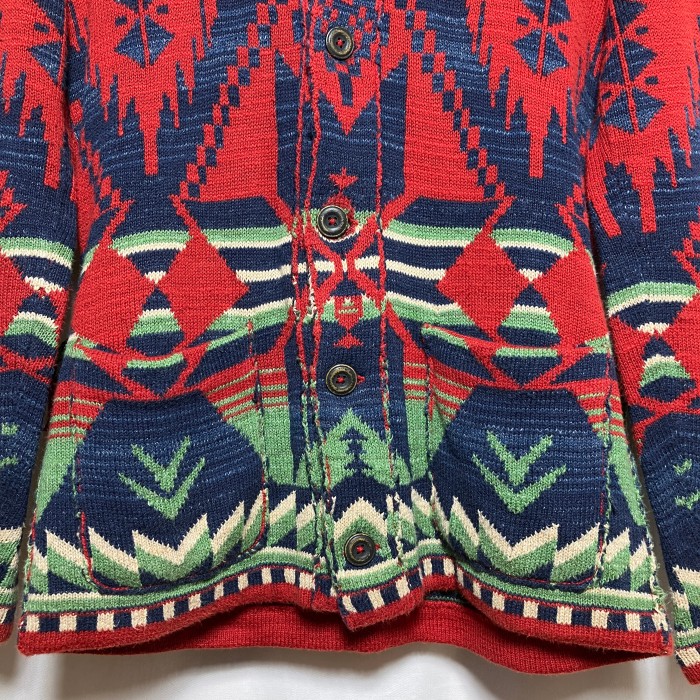 90-00s "Ralph Lauren" native pattern knit gown cardigan | Vintage.City 빈티지숍, 빈티지 코디 정보