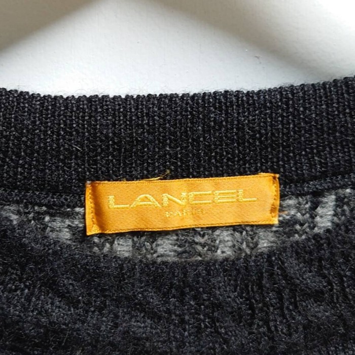 90’s LANCEL 3D 立体編み ニット セーター ブラック | Vintage.City 古着屋、古着コーデ情報を発信