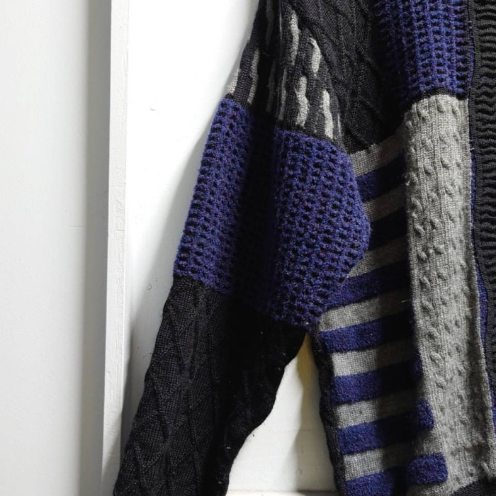 90’s LANCEL 3D 立体編み ニット セーター ブラック | Vintage.City 古着屋、古着コーデ情報を発信