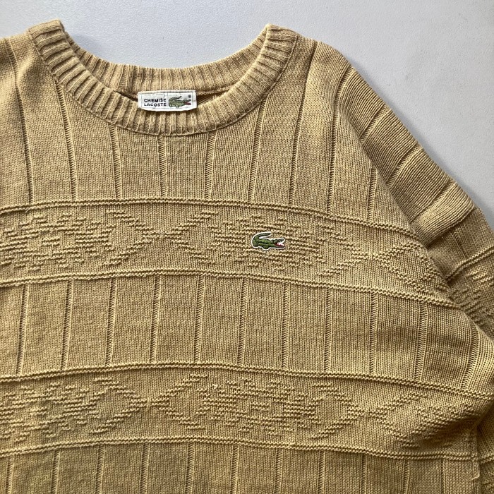 80s Chemise Lacoste wool/acrylic light oz knit sweater  80年代 ラコステ 薄手ニットセーター フレラコ フララコ | Vintage.City 古着屋、古着コーデ情報を発信
