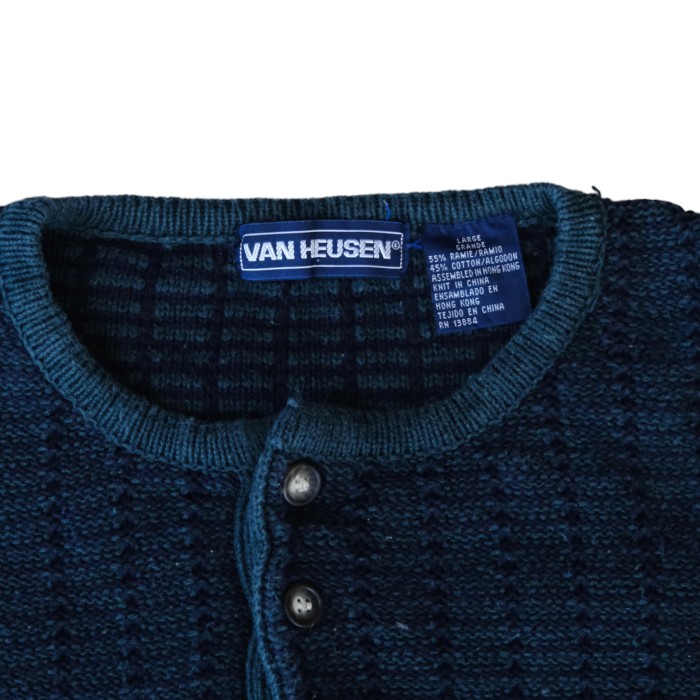 VAN HEUSEN Henley Neck Knit | Vintage.City 古着屋、古着コーデ情報を発信