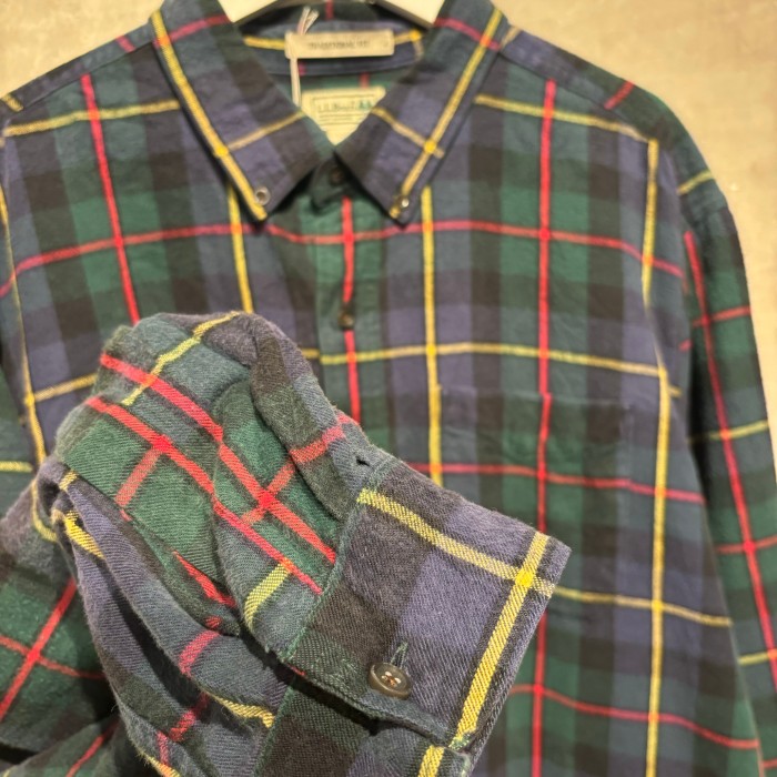 L.L.Bean(エルエルビーン)コットンチェックシャツ XLサイズ　　グリーン　603 | Vintage.City 古着屋、古着コーデ情報を発信