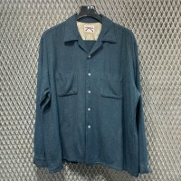 60s【HUNTING CLUB】L/S Wool Open Collar Shirt | Vintage.City 빈티지숍, 빈티지 코디 정보