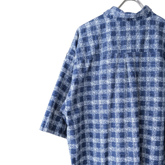 90s VAN HEUSEN Linen Blue Check Shirt | Vintage.City 古着屋、古着コーデ情報を発信