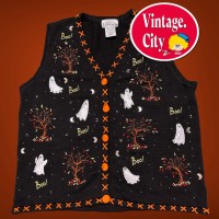 170)ビンテージハロウィーンニットベスト | Vintage.City 古着屋、古着コーデ情報を発信