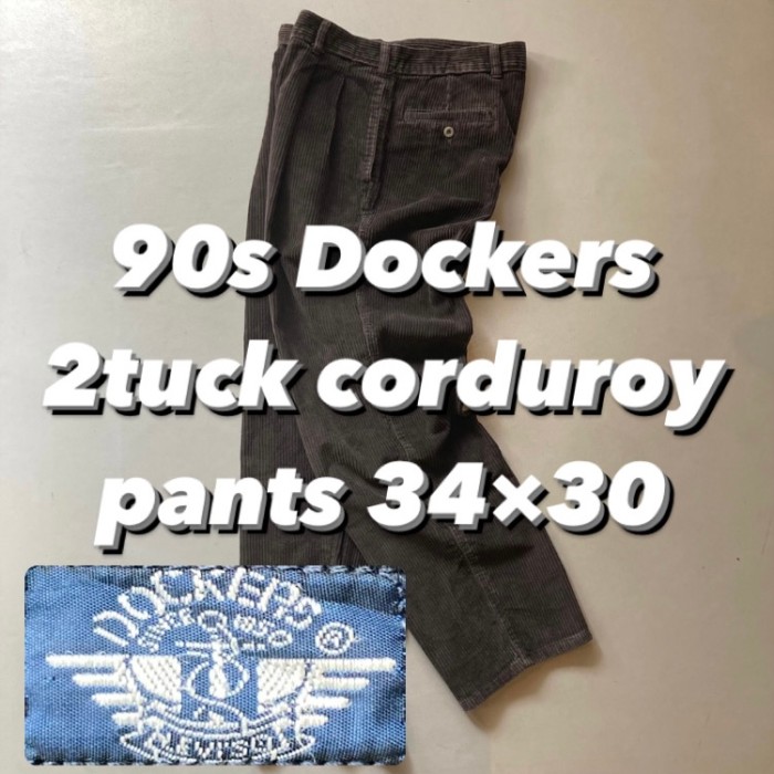 90s Dockers 2tuck corduroy pants 34×30 90年代 ドッカーズ 2タック