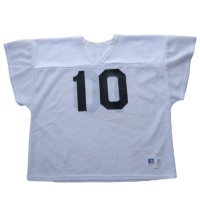 90s RUSSELL MOLLS White Football Mesh Tee | Vintage.City 古着屋、古着コーデ情報を発信