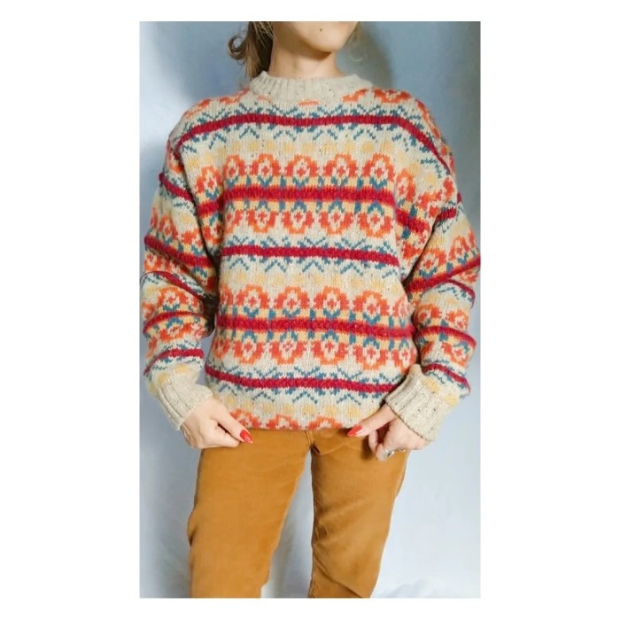 80sDesignPatternWoolSweater | Vintage.City 빈티지숍, 빈티지 코디 정보