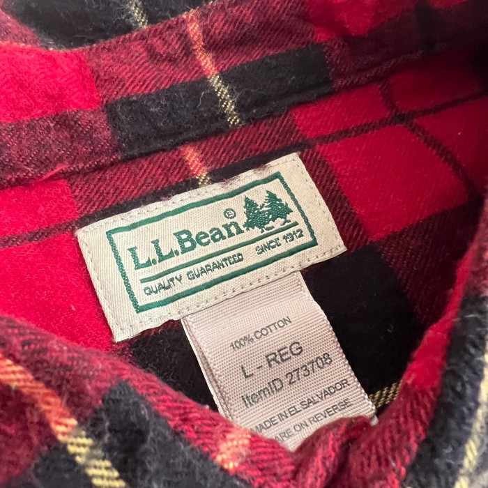 L.L.Bean エルエルビーン チェック シャツ 長袖 ネルシャツ レッド | Vintage.City 古着屋、古着コーデ情報を発信