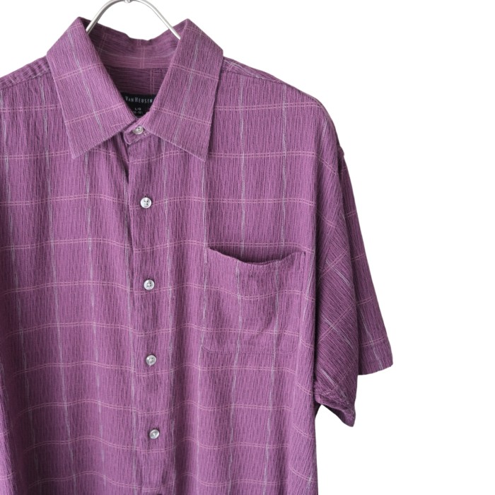 VAN HEUSEN Purple Check Shirt | Vintage.City 빈티지숍, 빈티지 코디 정보