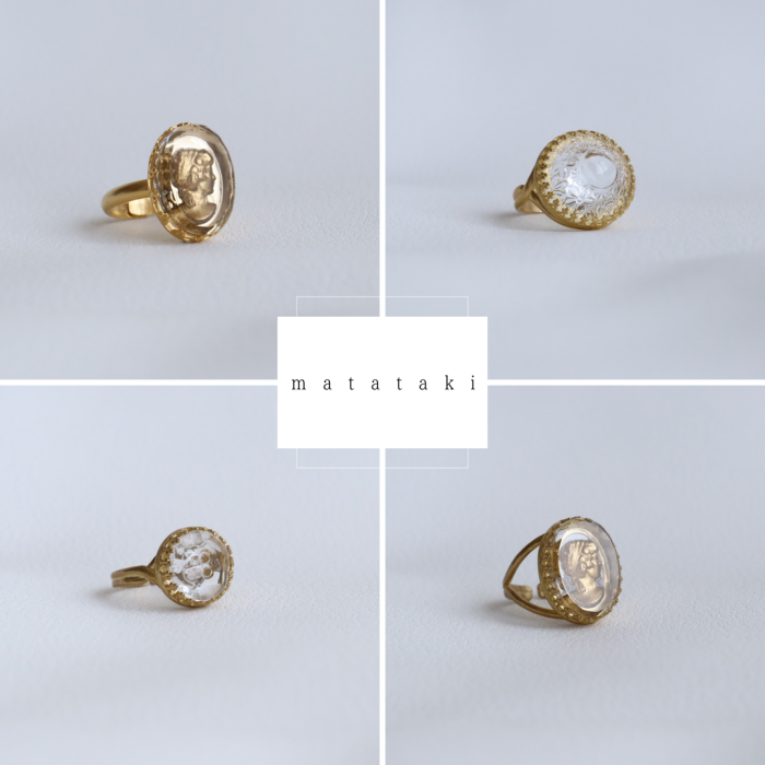 antique glass button Ring | Vintage.City 古着屋、古着コーデ情報を発信