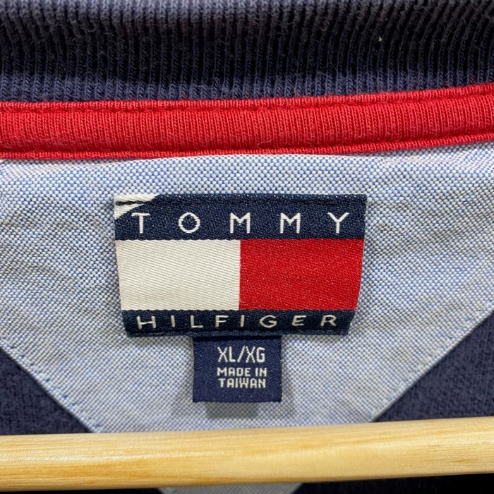 【SALE】Tommy Hilfiger 90's 古着 スウェット ネイビー　オーバーサイズ　ツートンカラー | Vintage.City 빈티지숍, 빈티지 코디 정보