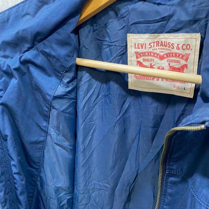 【SALE】Levi's 90's 古着 ブルゾンジャケット ブルー 袖ポケット　ライダース　スイングトップ | Vintage.City 古着屋、古着コーデ情報を発信